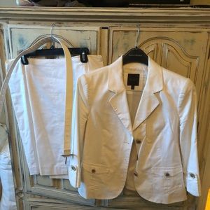 The Limited belted linen matching blazer and skirt